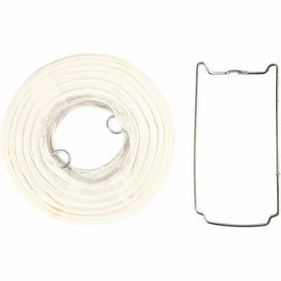 Creativ Company Papieren lamp, rond, d 7,5 cm, wit, 10 stuk/ 1 doos - thumbnail