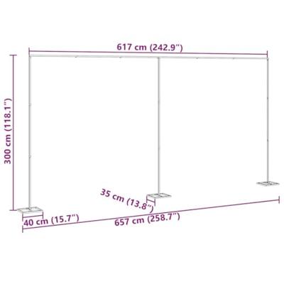 Trouwrand 338 x 35 x 300 cm Staal