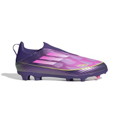adidas F50 Lamine Yamal League Veterloze Gras / Kunstgras Voetbalschoenen (MG) Kids Paars Roze Geel