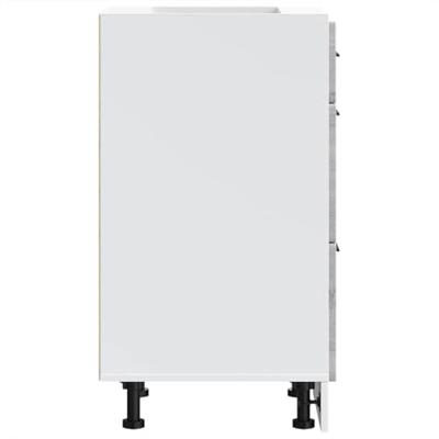 Keuken onderkast Porto bewerkt hout grijs sonoma eiken