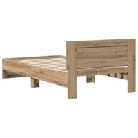 Bedframe met hoofdeinde Artisan Eiken 100 x 200 cm Bewerkt hout - thumbnail