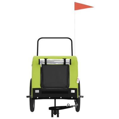 VidaXL Hondenfietstrailer oxford stof en ijzer groen en zwart