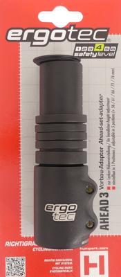 Ergotec Stuurpen verlenger ahead 3 - 1-1/8" al6061 t6 - zwart gezandstraald Ergotec Stuurpen verlenger ahead 3 - 1-1/8" al6061 t6 - zwart gezandstraald