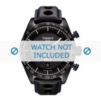 Tissot horlogeband T100.427.36.201.00 - T600037465 Leder Zwart 22mm + blauw stiksel - thumbnail