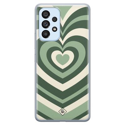 Samsung Galaxy A33 siliconen hoesje - Hart swirl groen Samsung Galaxy A33 siliconen hoesje - Hart swirl groen