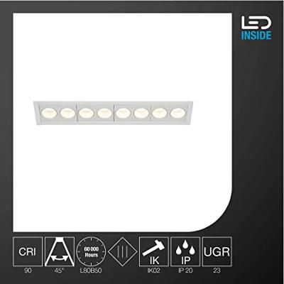 SLV Led inbouwlampMilandos 8-lichts 8x130 lumen wit - 1005425