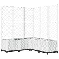 VidaXL Plantenbak met latwerk 120x120x136 cm polypropeen wit - thumbnail