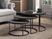 Set van 3 salontafels LENNIXA zwart - thumbnail