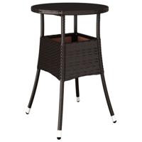 3-delige Tuinset met kussens poly rattan en glas bruin - thumbnail