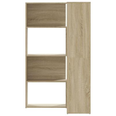 Boekenkast 4-laags hoek 85x85x140 cm bewerkt hout sonoma eiken