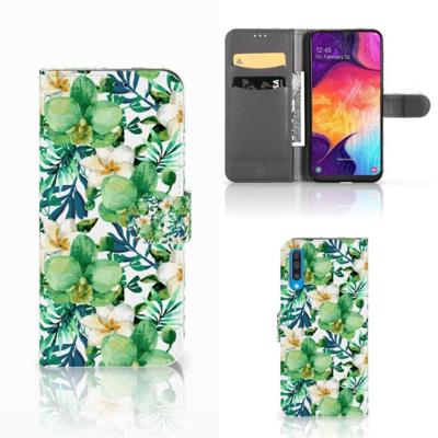 Samsung Galaxy A50 Hoesje Orchidee Groen Samsung Galaxy A50 Hoesje Orchidee Groen