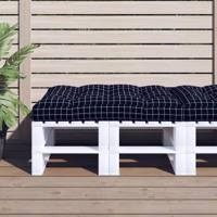 VidaXL Palletkussen ruitpatroon 120x80x12 cm stof zwart - thumbnail