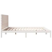 Bedframe extra lang zonder matras massief hout wit 200x220 cm - thumbnail