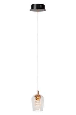 Lucide BERLIANE - Hanglamp - Ø 12 cm - LED Dimb. - 1x4W 2700K - Met vervangbare LED-module - Transparant - Essential