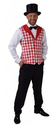 Gilet ruit rood/wit Gilet ruit rood/wit