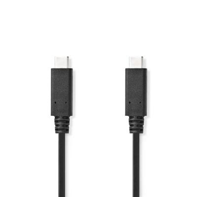 Nedis USB-Kabel | USB 3.2 Gen 2x2 | USB-C Male | USB-C Male | 240 W | 8K@30Hz | 20 Gbps | Vernikkeld | 1.00 m | Rond | PVC | Zwart | Label - Nedis USB-Kabel | USB 3.2 Gen 2x2 | USB-C Male | USB-C Male | 240 W | 8K@30Hz | 20 Gbps | Vernikkeld | 1.00 m | Rond | PVC | Zwart | Label -