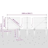 VidaXL Hek met paal groen 0,4 x 25 m staal en pvc - thumbnail