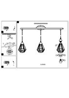 Eglo Vintage eettafel hanglampTarbes 3-lichts koper met zwart - 94195 - thumbnail