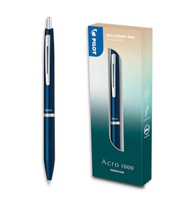 Pilot balpen Acro 1000, medium punt, in giftbox, blauw