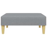 Slaapbank 2-zits met kussens en voetenbank stof dlichtgrijs - thumbnail