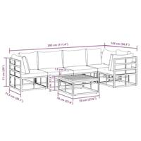 Tuinbankenset met kussen 6 pcs Zwart Aluminium - thumbnail