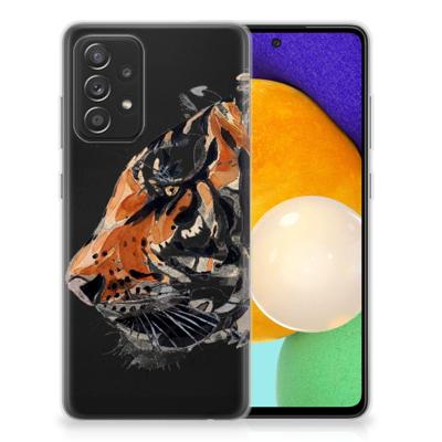 Smartphone hoesje Samsung Galaxy A52 (5G/4G) Watercolor Tiger Smartphone hoesje Samsung Galaxy A52 (5G/4G) Watercolor Tiger