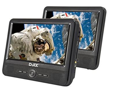 DJIX PVS906-50SM 9 draagbare dvd-speler - Dubbel scherm - 2 uur batterijduur - Zwart