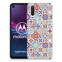 Motorola One Action TPU Siliconen Hoesje Tiles Color - thumbnail