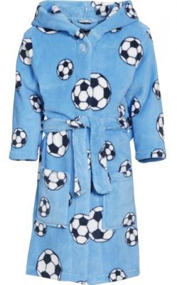 Playshoes Badjas Soccer Junior Fleece Blauw Maat 74/80