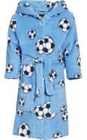 Playshoes Badjas Soccer Junior Fleece Blauw Maat 74/80 - thumbnail