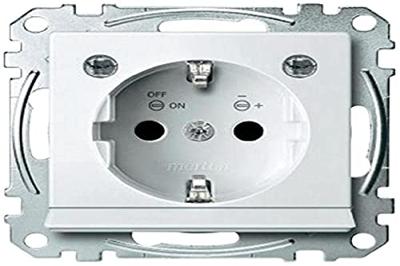 Merten MEG2304-0319 Wandcontactdoos met randaarde Inzetstuk System M, 1-M, M-Smart, M-Plan, M-Creativ Polar-wit (glanzend) 1 stuk(s)