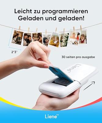 Liene Pearl Fotoprinter Printresolutie: 313 x 400 dpi Papierformaat (max.): 50 x 76 mm