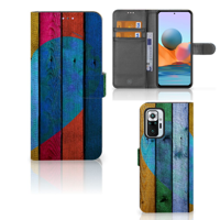Xiaomi Redmi Note 10 Pro | Book Style Case | Wood Heart - Cadeau voor je Vriend - thumbnail