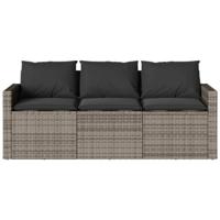 2-delige Tuinset met kussens poly rattan grijs - thumbnail