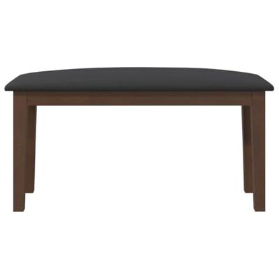 Bank 90 cm massief hout rubber bruin