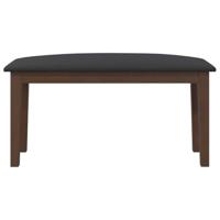 Bank 90 cm massief hout rubber bruin - thumbnail