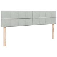 Ottoman bed met matras en LED's 160x200cm fluweel lichtgrijs - thumbnail