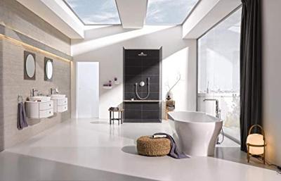 GROHE Essence New Afbouwdeel vrijstaande badkraan - omstel - draaibare uitloop 27.7cm - handdouche - doucheslang - chroom 23491001 GROHE Essence New Afbouwdeel vrijstaande badkraan - omstel - draaibare uitloop 27.7cm - handdouche - doucheslang - chroom 23491001