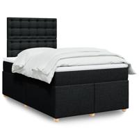 Boxspring met matras stof zwart 120x190 cm - thumbnail