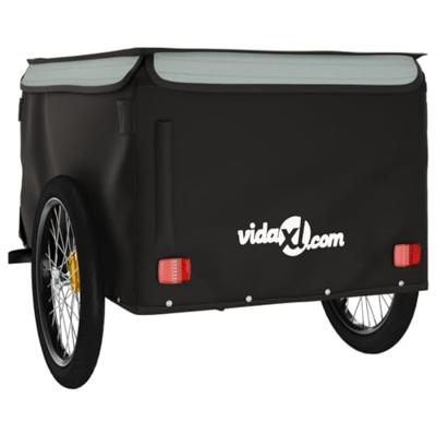 Fietstrailer 45 kg ijzer zwart en grijs Fietstrailer 45 kg ijzer zwart en grijs