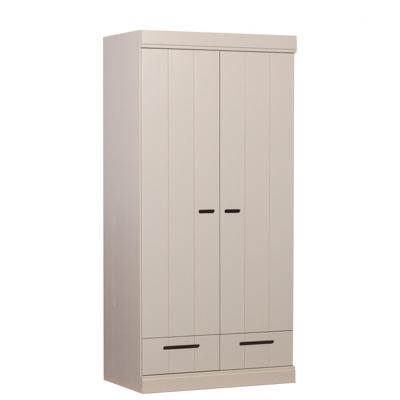 WOOOD Kledingkast 'Connect' 195 x 94cm, 2 deuren en lade, kleur Dust