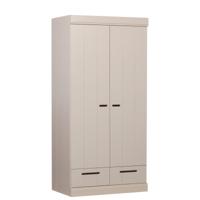 WOOOD Kledingkast 'Connect' 195 x 94cm, 2 deuren en lade, kleur Dust - thumbnail