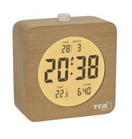 TFA Dostmann 60.2049.05 Wekker Kwarts Bruin, Beuken Alarmtijden 1 Groot display - thumbnail