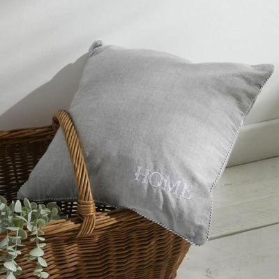 Kussen - VANDAAG - CHARME - Chambray x Petite broderie Capucine - 40 x 40 cm