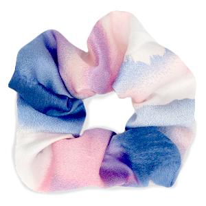 scrunchie Zijde Pink-blue