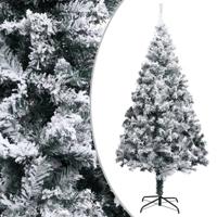Kunstkerstboom met sneeuwvlokken 300 cm PVC groen - thumbnail
