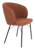 ZILT Eetkamerstoel 'Lysandra' Bouclé, kleur Terra - thumbnail