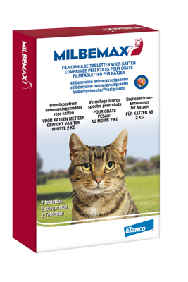 Milbemax ontwormingstabletten kat 2+ kg 2 tabletten