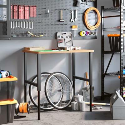 Werkbank rechthoekig 100x60x(71,5-98) cm massief beukenhout