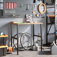 Werkbank rechthoekig 100x60x(71,5-98) cm massief beukenhout - thumbnail